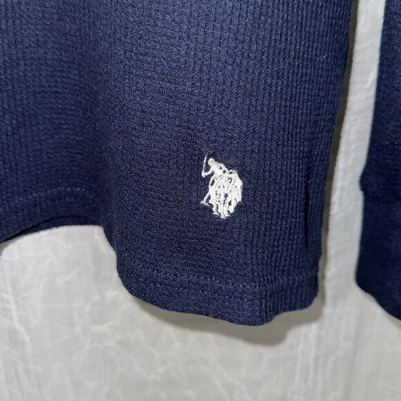 U.S. Polo Assn. L Navy Waffle Knit Sleep PJ Top - Picture 8 of 8